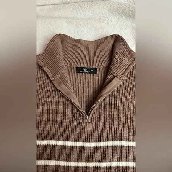 brown striped sweater - Picture 3 of 5